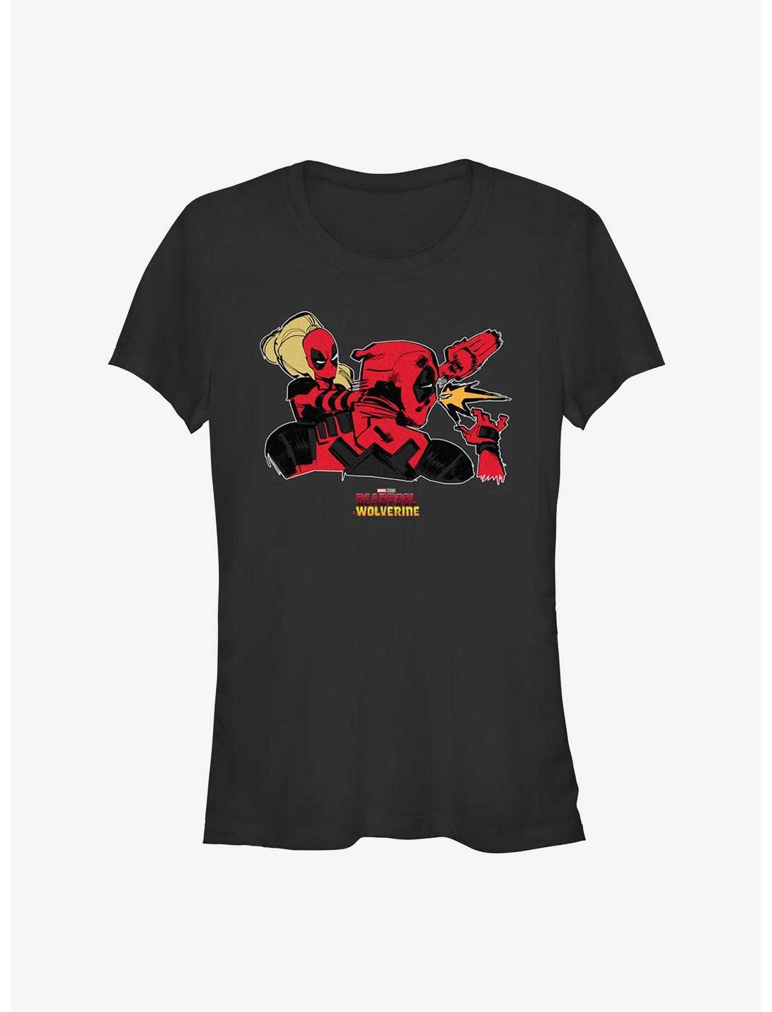 Marvel Deadpool & Wolverine Ladypool Slap Deadpool Girls T-Shirt