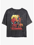 Marvel Lady Deadpool Girls Mineral Wash Crop T-Shirt
