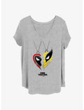 Marvel Deadpool & Wolverine Best Friend Necklace Girls T-Shirt Plus Size