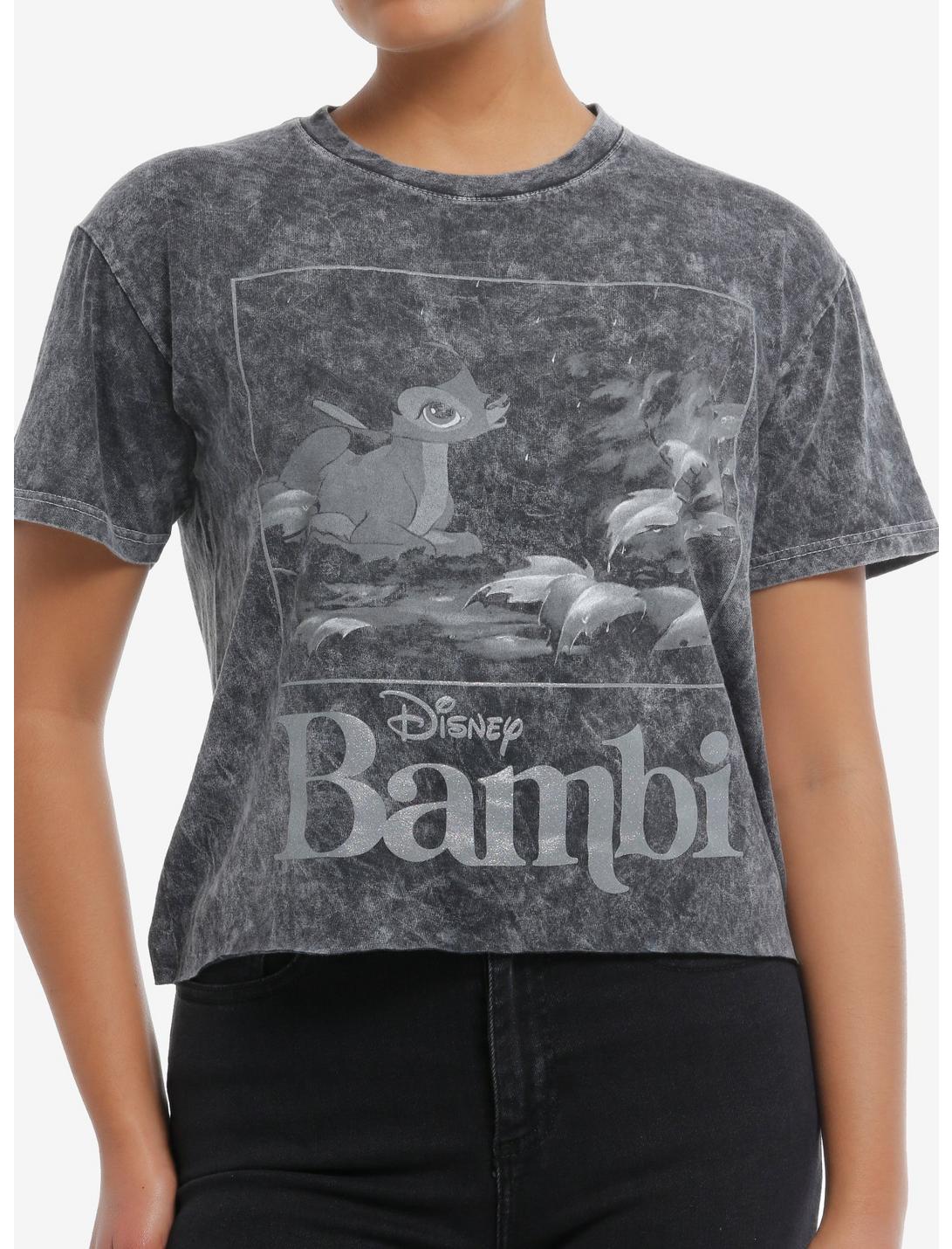 Disney Bambi Portrait Grey Tie-Dye Girls Skimmer T-Shirt