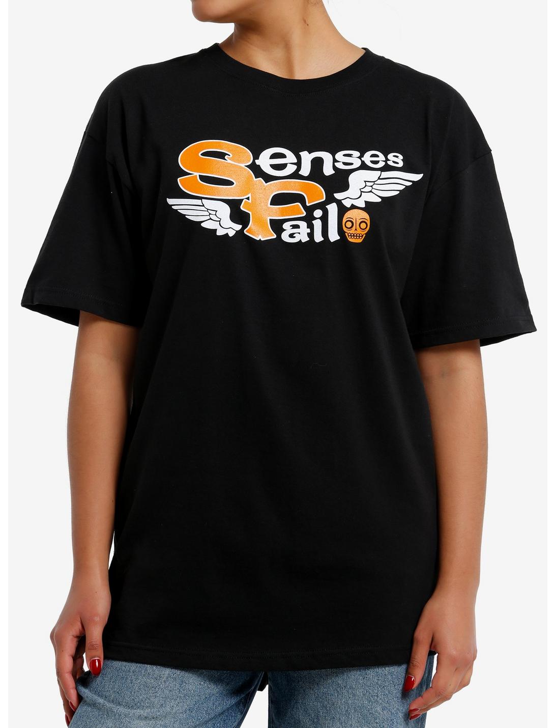 Senses Fail Wings Logo Girls Oversized T-Shirt