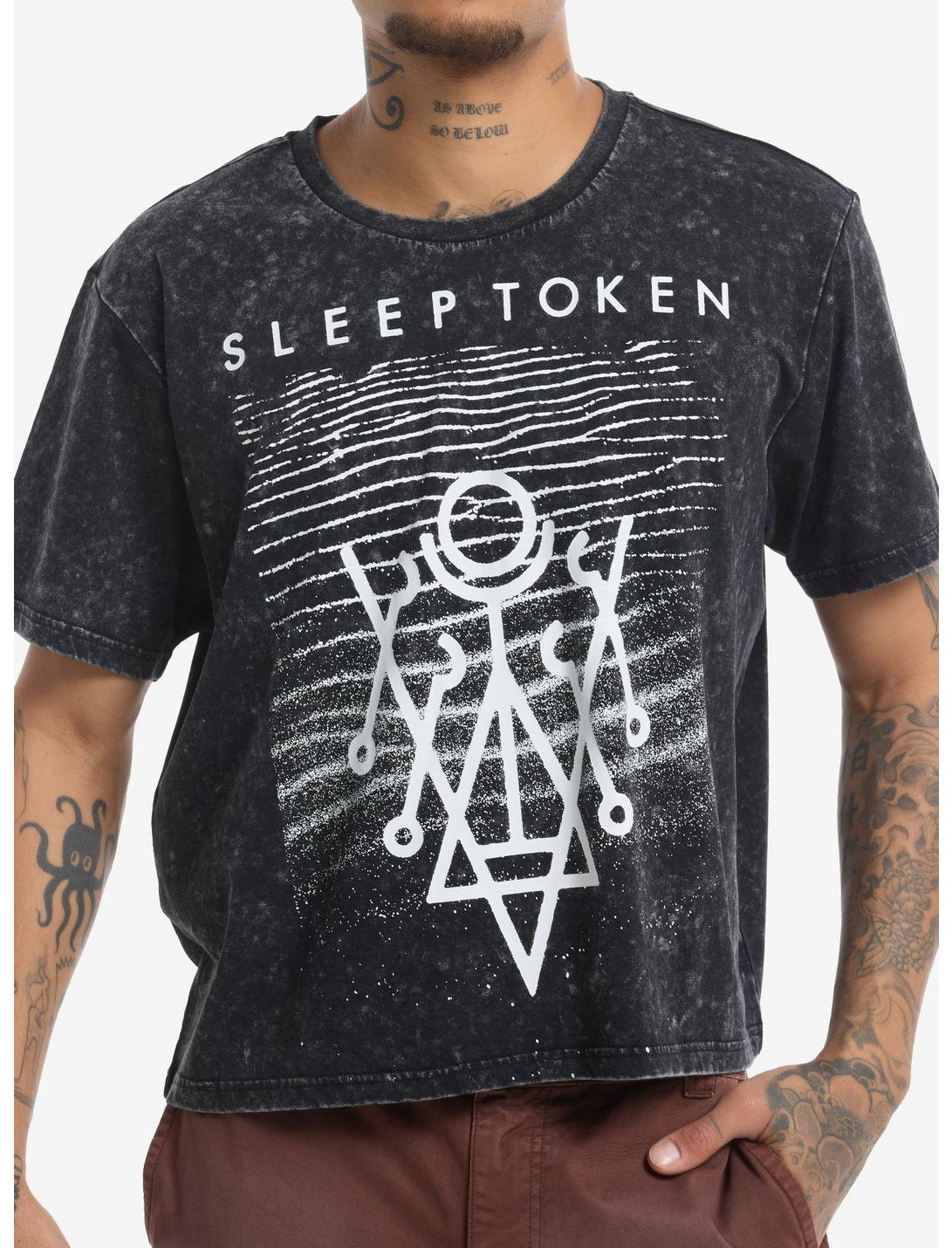 Sleep Token Rune & Sand Ripples Mineral Wash Crop T-Shirt