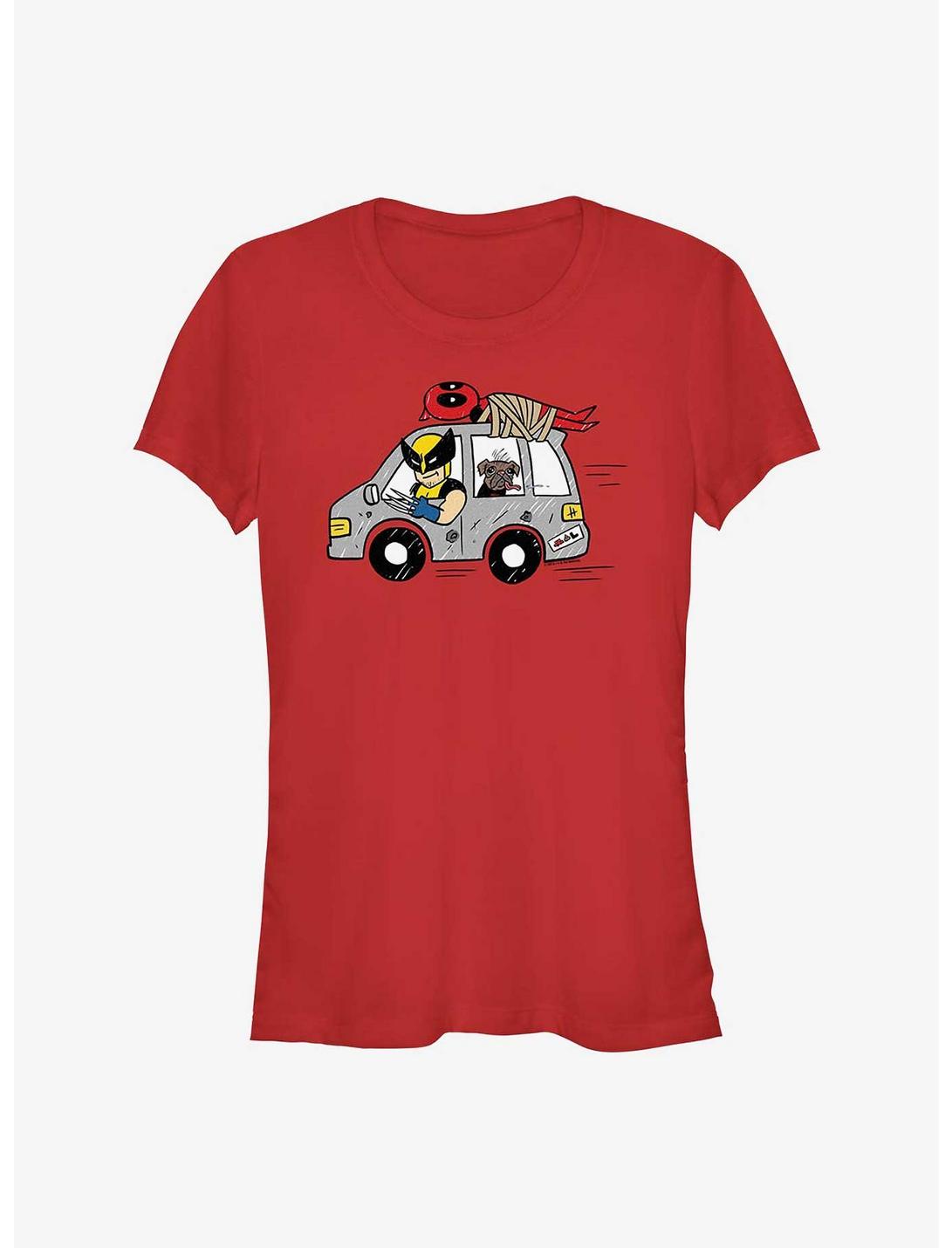 Marvel Deadpool & Wolverine Road Trip With Dogpool Girls T-Shirt