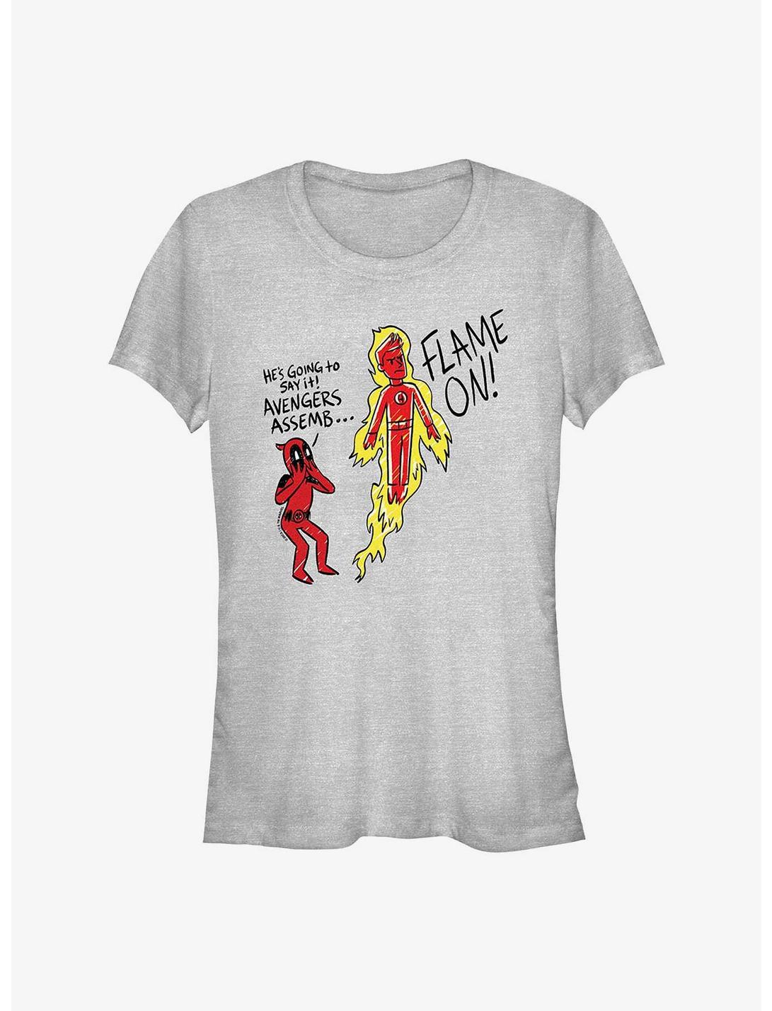 Marvel Deadpool & Wolverine Flame On Girls T-Shirt