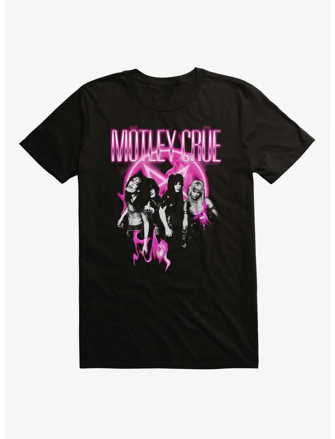 Motley Crue Pink Pentagram Flames T-Shirt