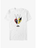 Marvel Deadpool & Wolverine Heart Friendship Necklace Big & Tall T-Shirt