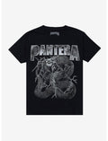 Pantera Dark Navy Blue Electrified Snake Skeleton T-Shirt