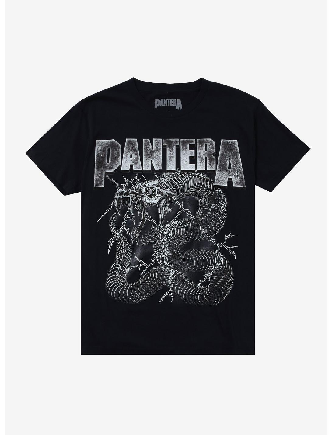 Pantera Dark Navy Blue Electrified Snake Skeleton T-Shirt