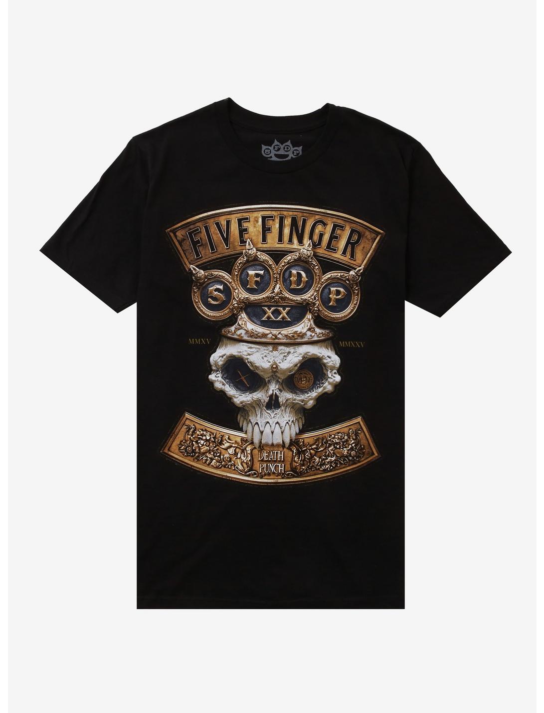 Five Finger Death Punch Brass Knuckle Crown Skull T-Shirt