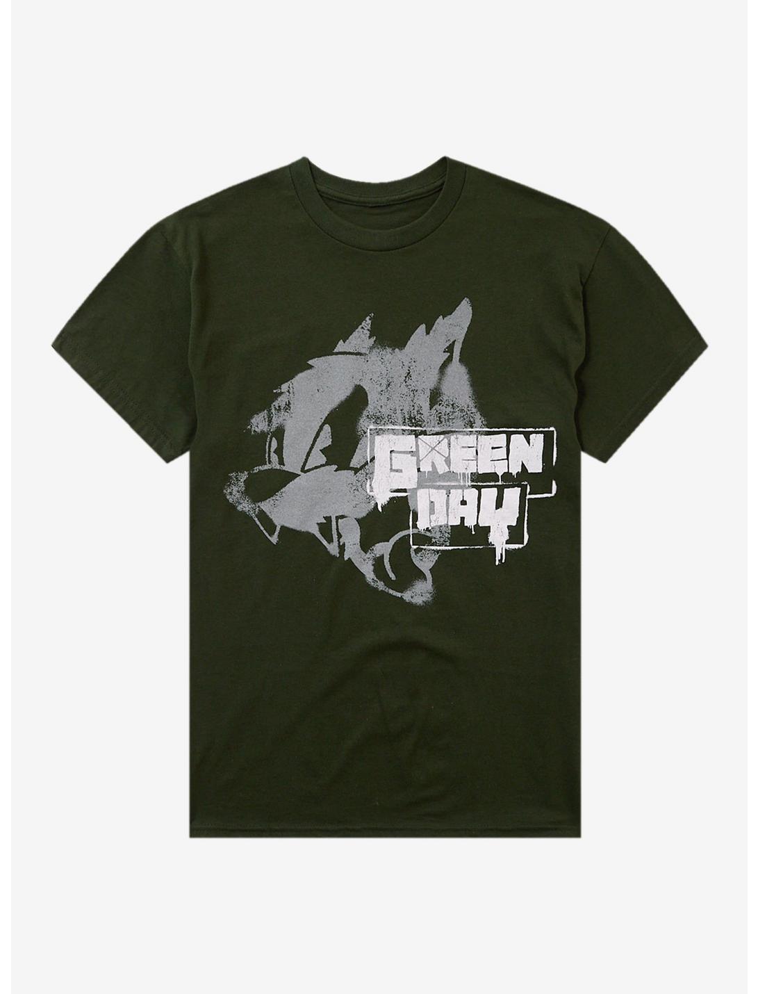 Green Day Hissing Cat Graffiti T-Shirt