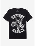 Garfield 9 Lives 2 Burn Motorcycle T-Shirt