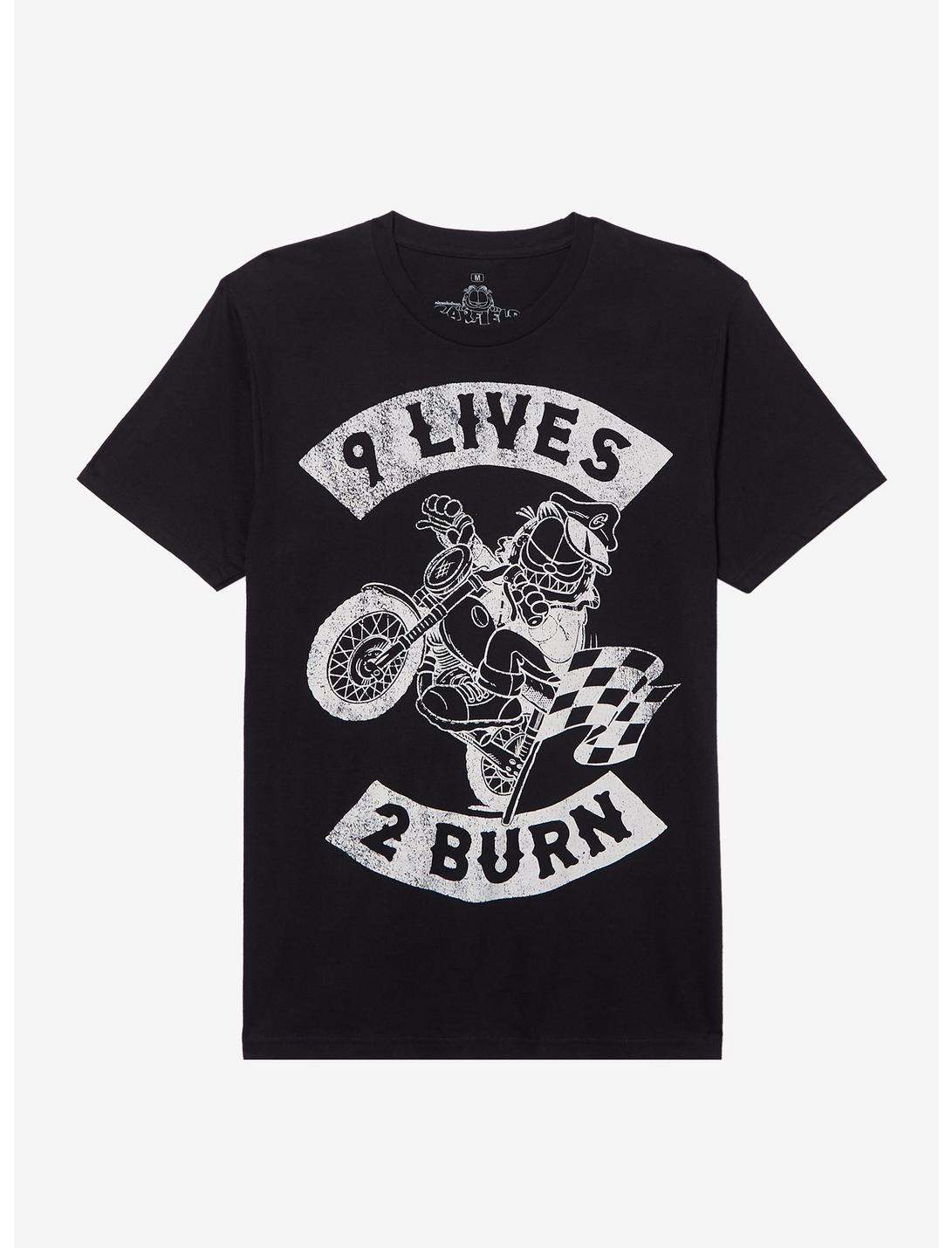 Garfield 9 Lives 2 Burn Motorcycle T-Shirt