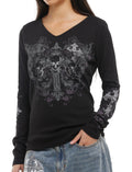 Skull & Cross Thermal Girls Long-Sleeve Top