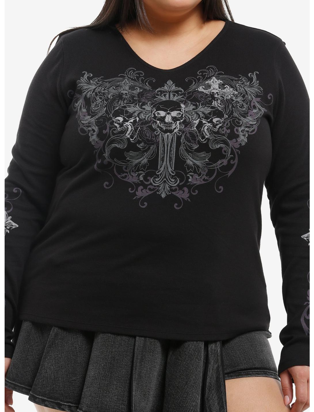 Skull & Cross Thermal Girls Long-Sleeve Top Plus Size