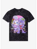 Five Nights At Freddy's Chibi Glamrock Chica & Roxy Dark Wash T-Shirt