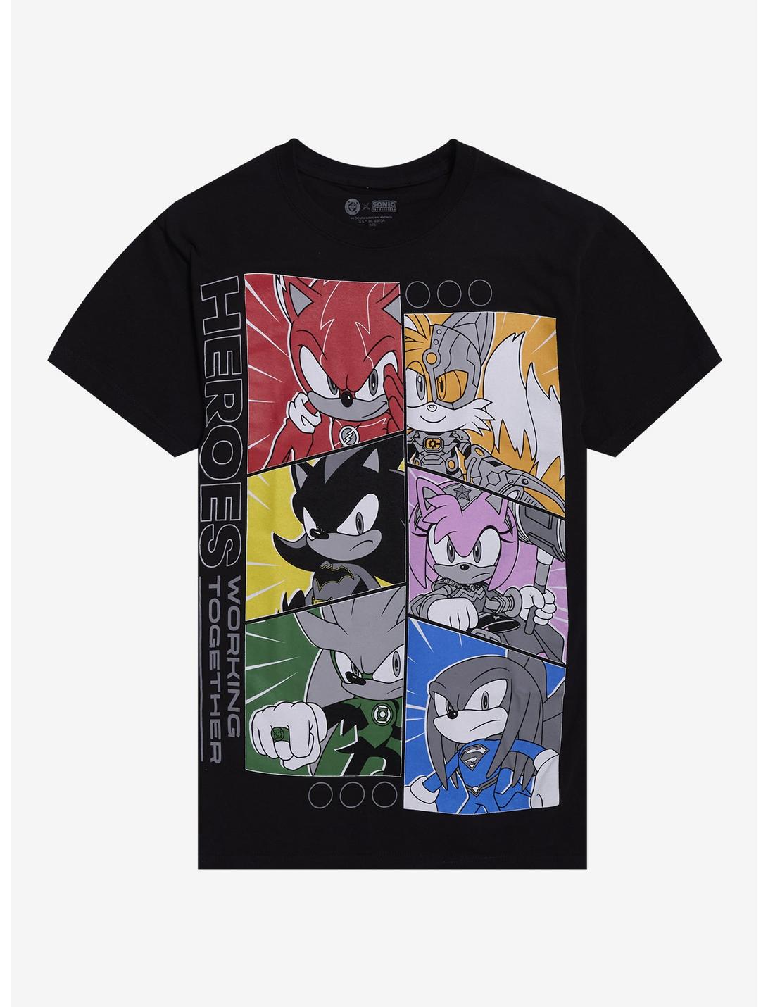 DC Comics X Sonic The Hedgehog Group Panels T-Shirt