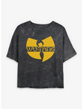 Wu-Tang Clan Logo Girls Mineral Wash Crop T-Shirt