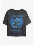 Wu-Tang Clan Protect Ya Neck Staten Island New York Girls Mineral Wash Crop T-Shirt