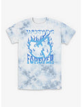 Wu-Tang Clan Blue Flame Logo Tie-Dye T-Shirt