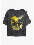 Wu-Tang Clan Paint Splash Girls Mineral Wash Crop T-Shirt