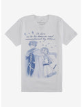 Frieren: Beyond Journey's End Himmel & Frieren Quote Blue T-Shirt