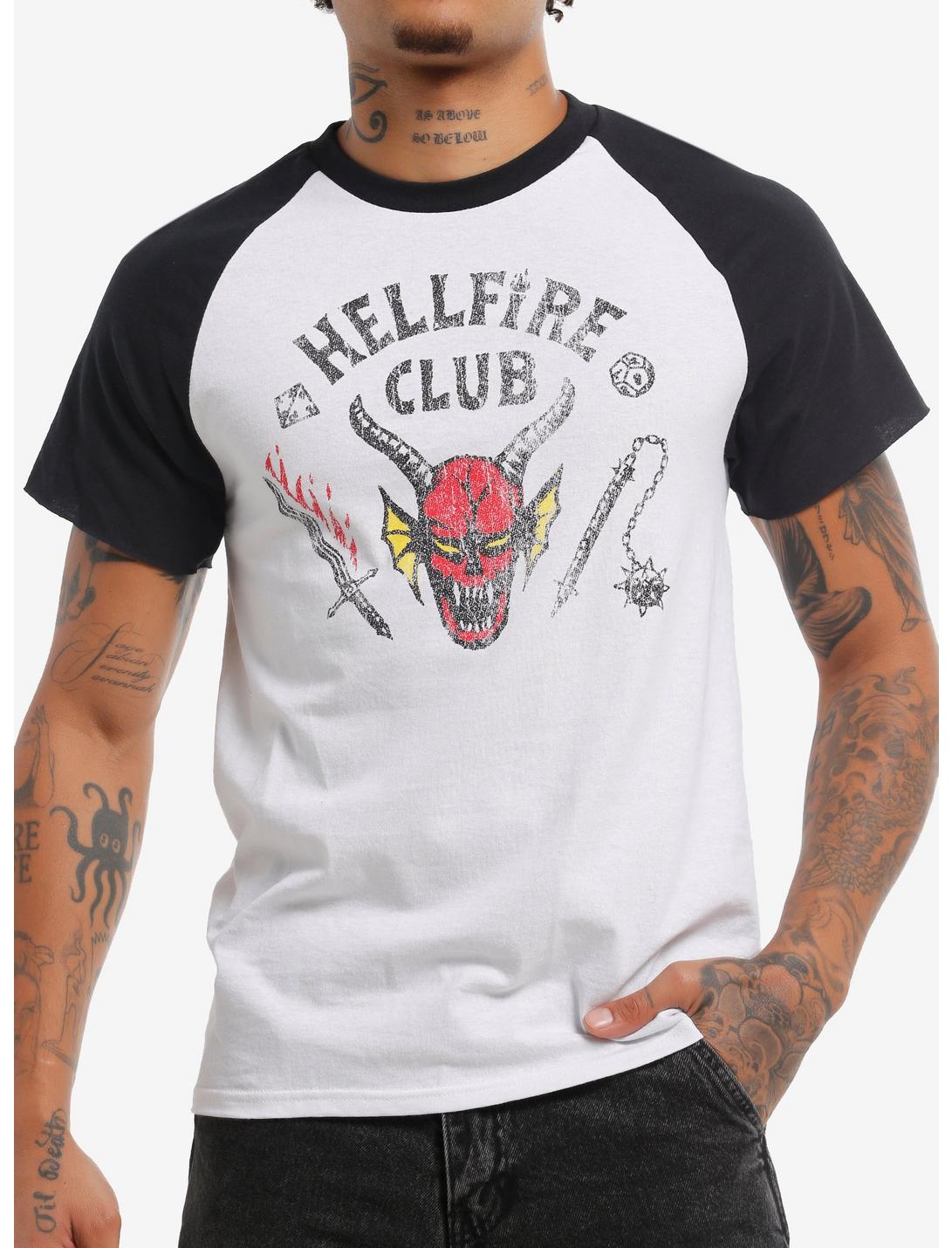 Stranger Things Faded Hellfire Club Raglan T-Shirt