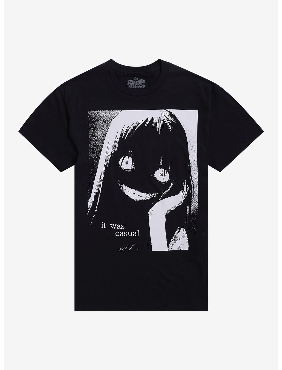Casual Scary Anime Girl T-Shirt By Goodie Two Sleeves