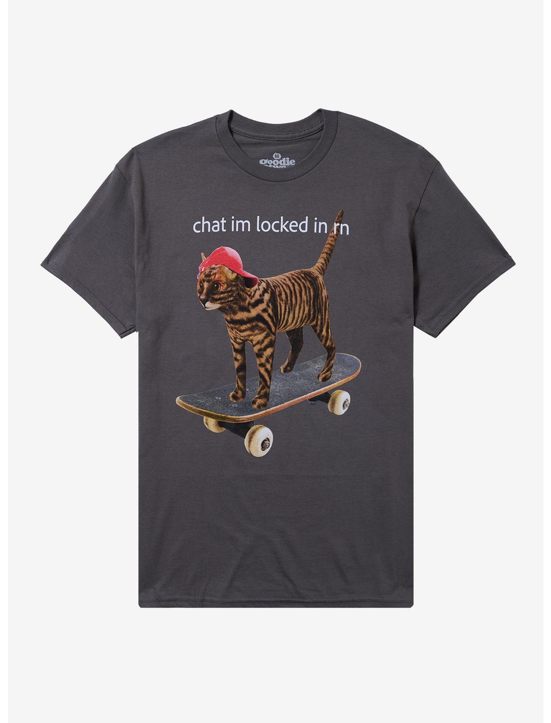 Locked In Skateboard Cat T-Shirt By Goodie Two Sleeves