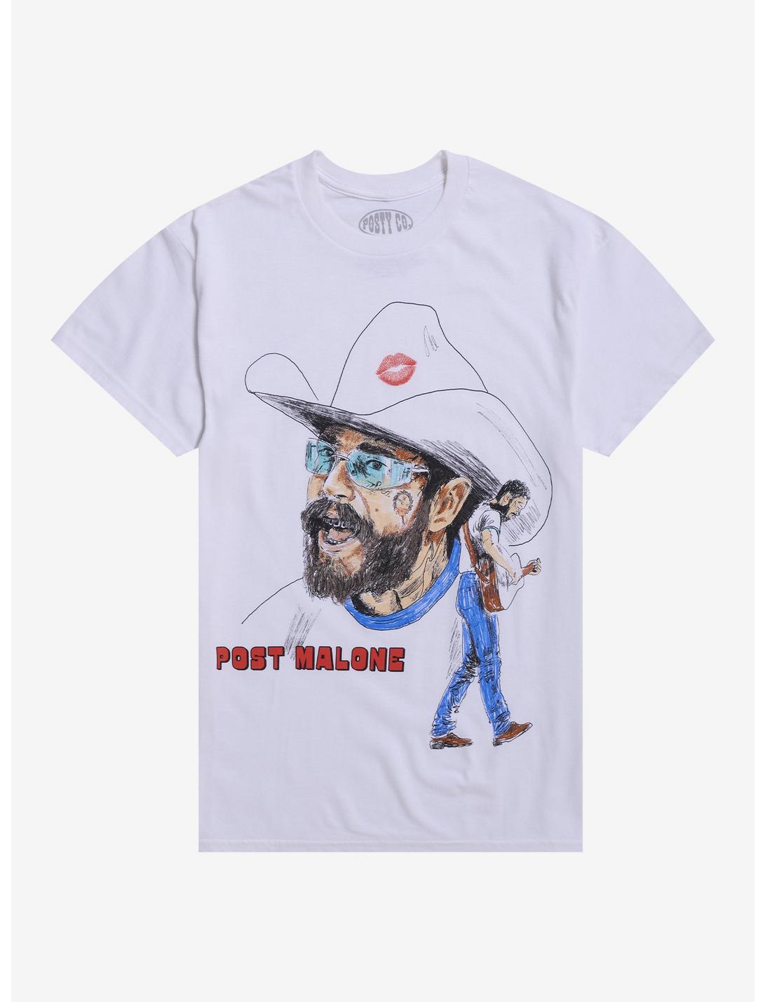 Post Malone Cowboy Portrait Sketch T-Shirt