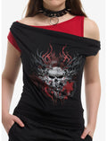 Social Collision Jagged Skull Girls Twofer Top