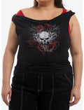 Social Collision Jagged Skull Girls Twofer Top Plus Size