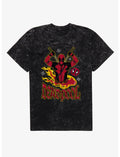 Marvel Deadpool 3 Fire Mineral Wash T-Shirt Hot Topic Exclusive
