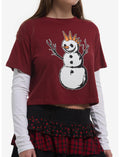 Social Collision Punk Snowman Girls Long-Sleeve T-Shirt