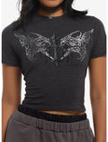 Social Collision Cyber Sigil Winged Cross Girls Baby T-Shirt