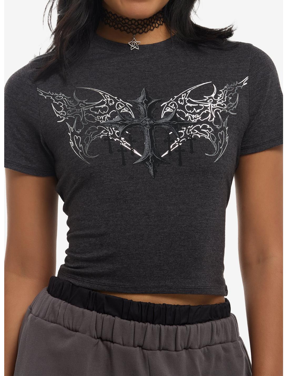 Social Collision Cyber Sigil Winged Cross Girls Baby T-Shirt