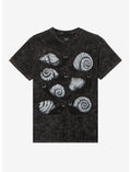 Black Cat Snails Dark Wash T-Shirt By Guild Of Calamity