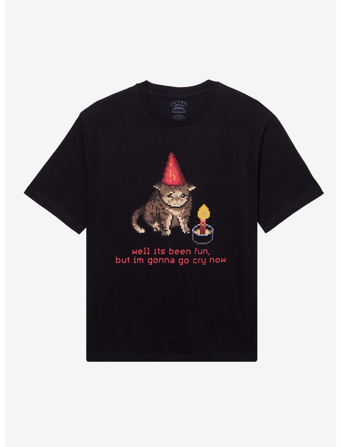 Crying Pixelated Cat T-Shirt By Call Your Mother