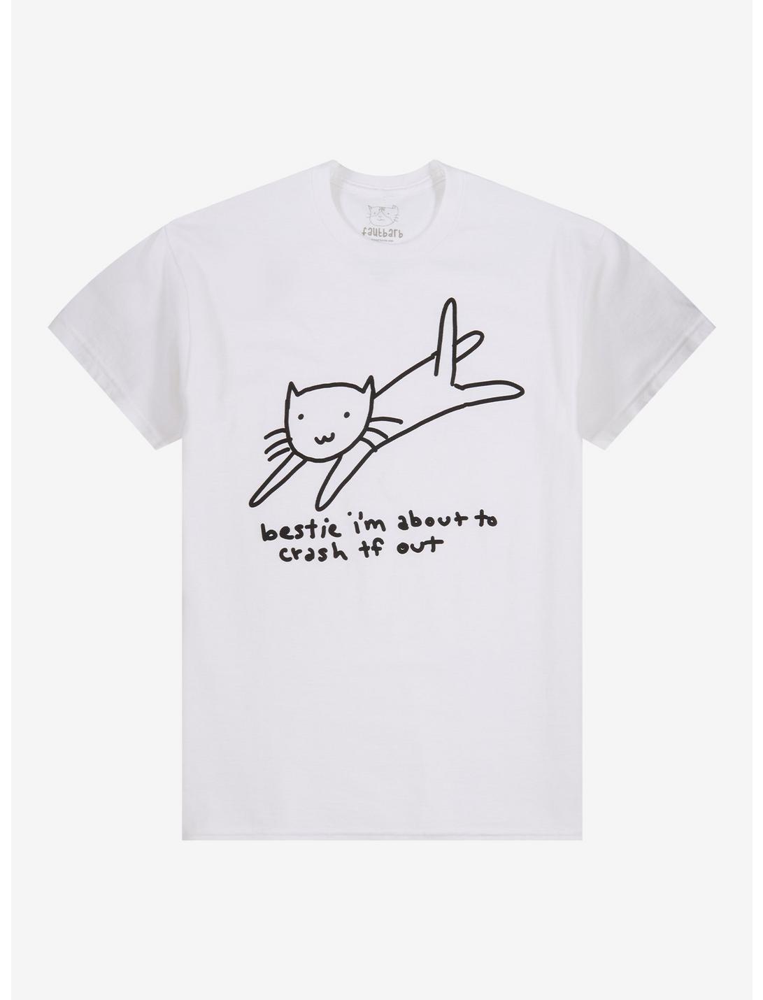 Crashing Out Cat T-Shirt By Fautbarb