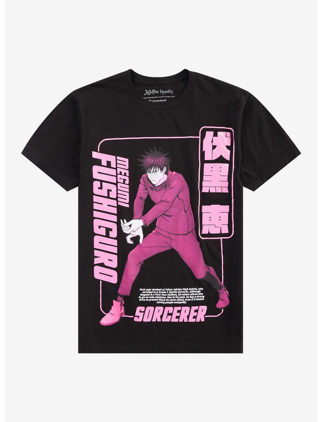 Jujutsu Kaisen Megumi Pink Glitter T-Shirt