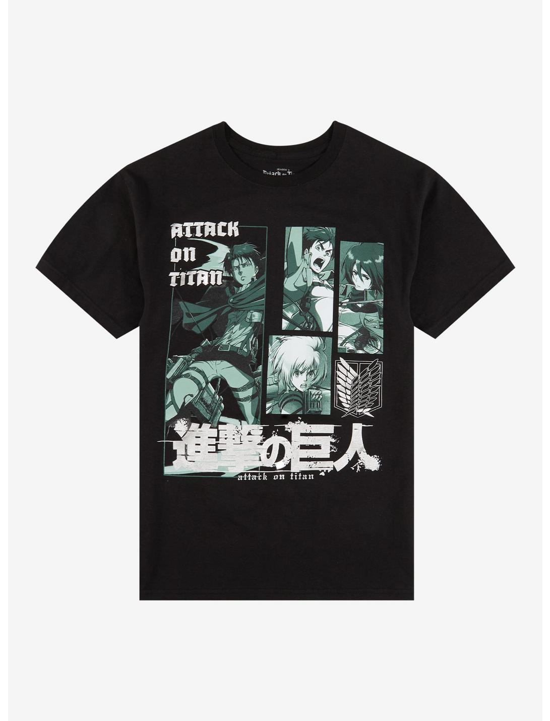 Attack On Titan Group Tonal Portrait T-Shirt