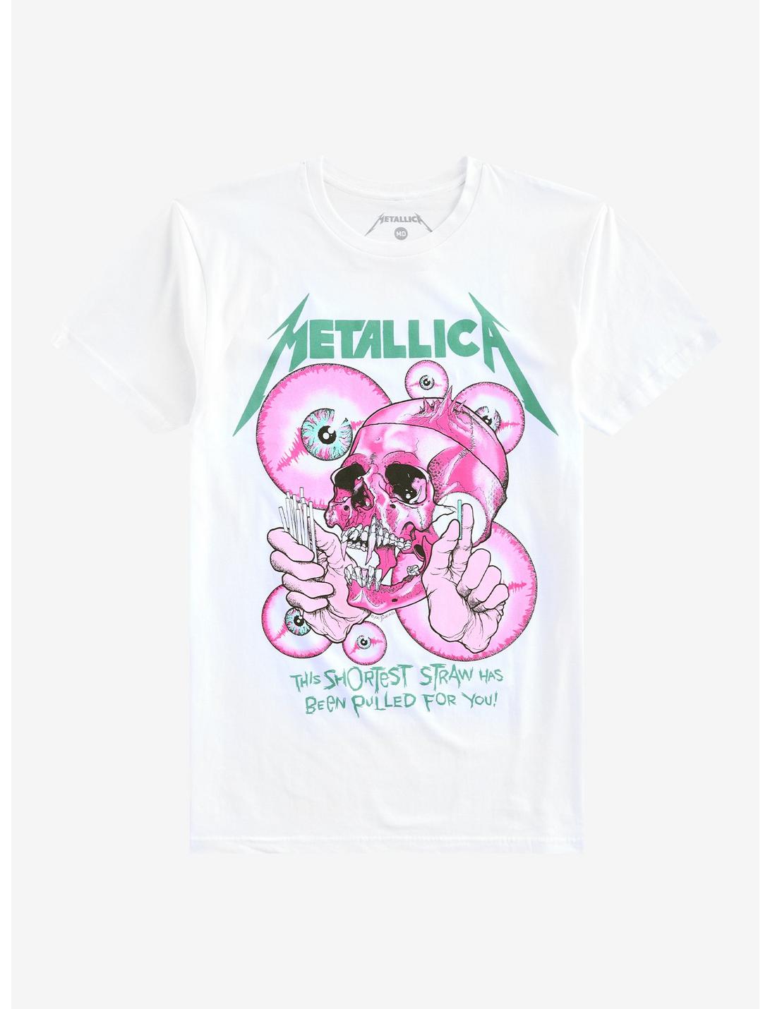 Metallica The Shortest Straw Pink Skull T-Shirt