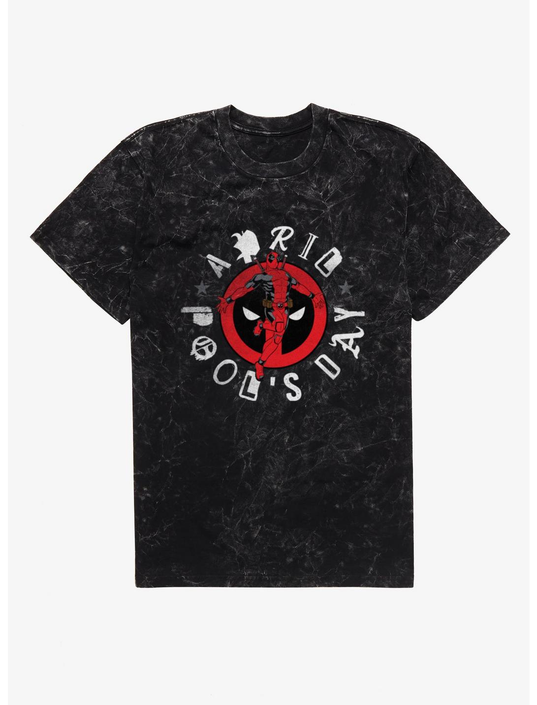Marvel Deadpool April Pool's Day Leaping Logo Deadpool Mineral Wash T-Shirt