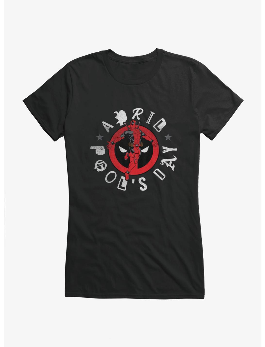 Marvel Deadpool April Pool's Day Leaping Logo Deadpool Girls T-Shirt