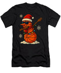Basketball Christmas Snowman Dabbing Lights Boys Natalie Lidford T-Shirt